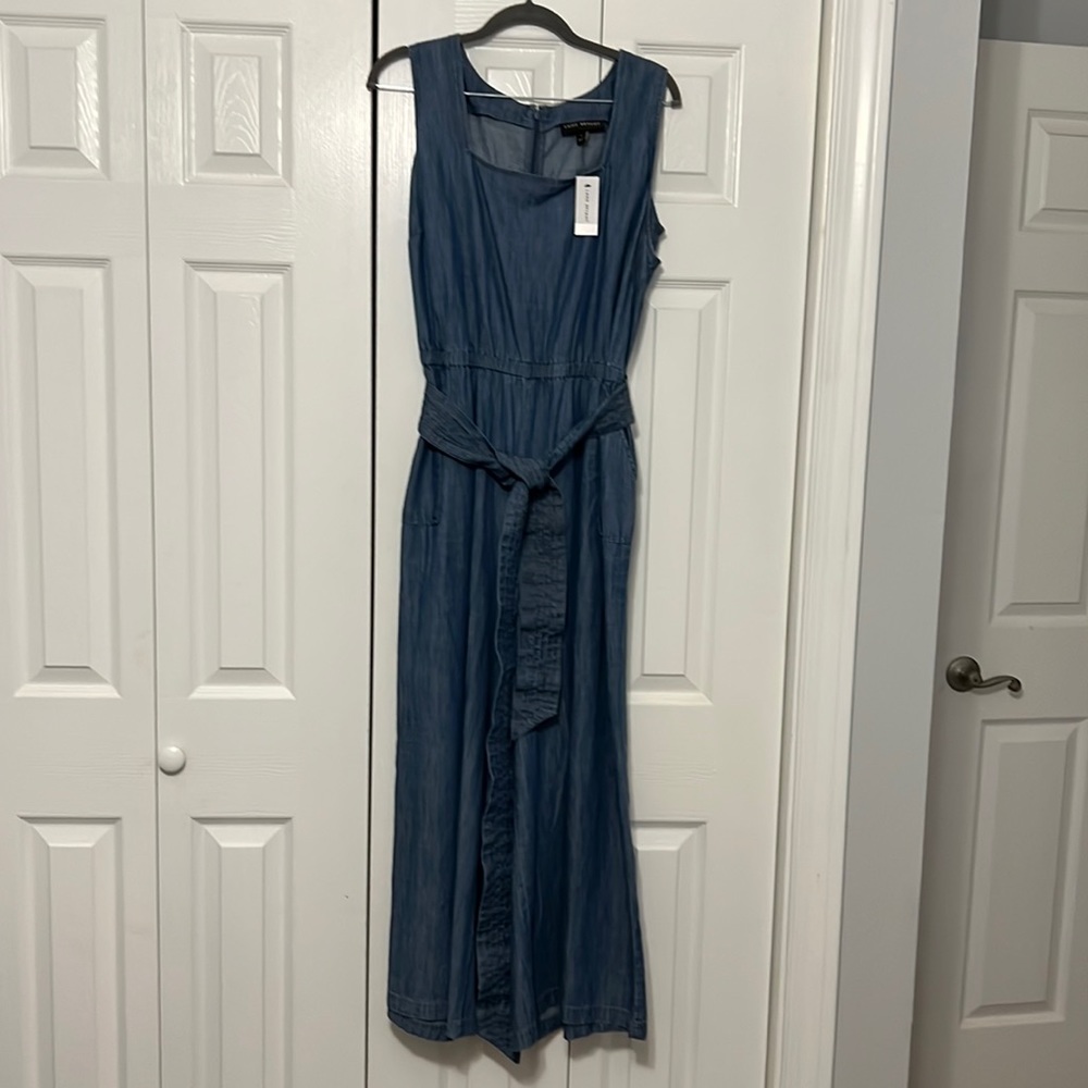 Lane Bryant Chambray Square Neck Jumpsuit
